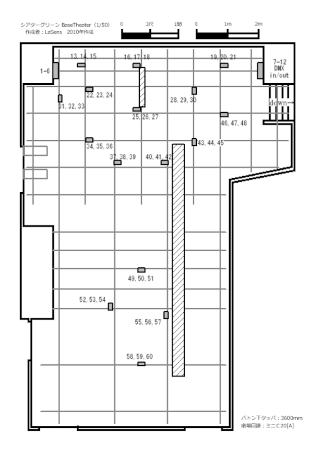 劇場図面2D版 シアターグリーン Base Theater