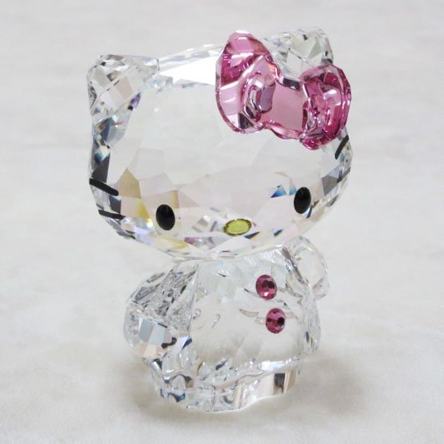 スワロフスキー 「ハローキティ ピンクリボン置物」 （Hello Kitty Pink Bow）　1096877