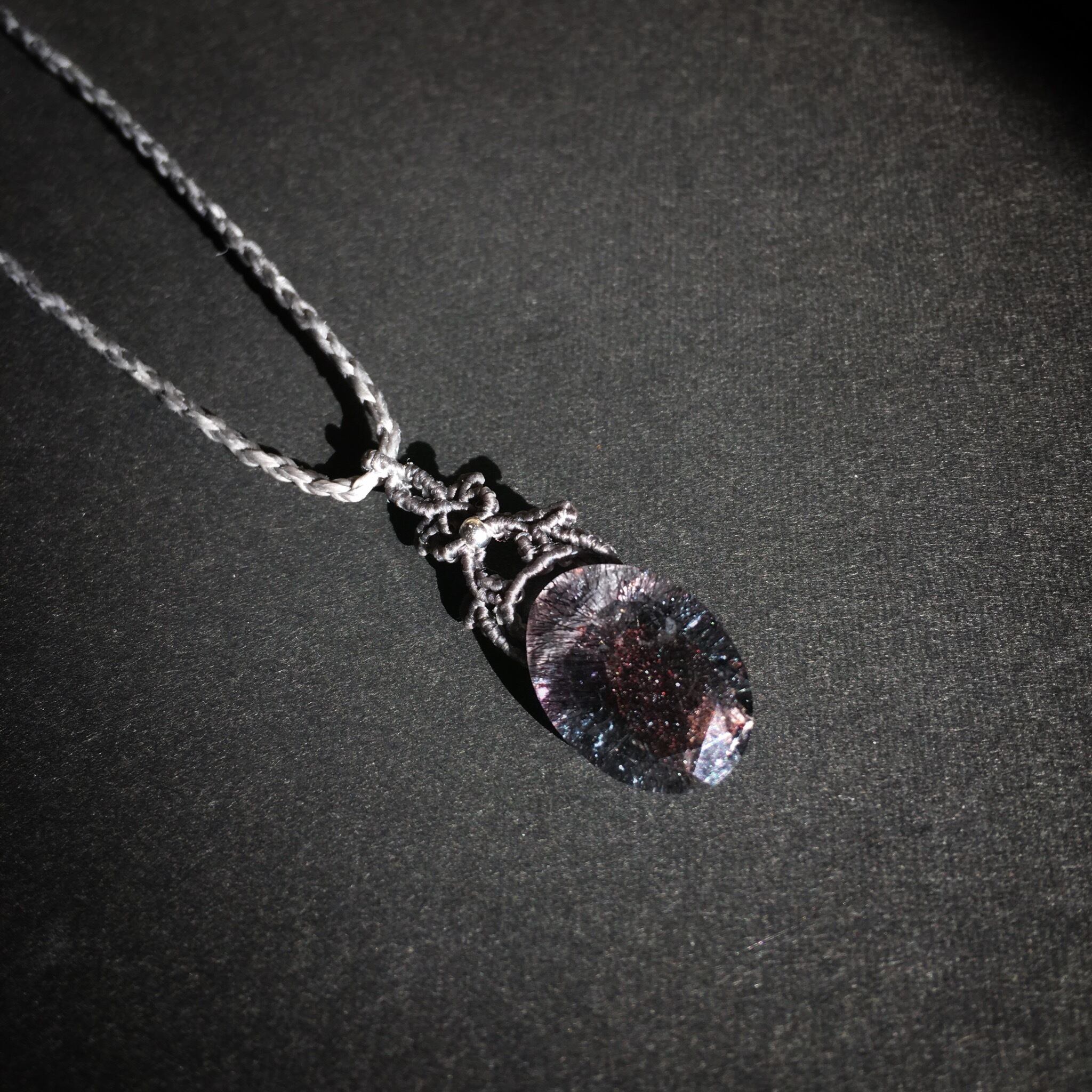 ゲーサイトインクォーツ macrame necklace