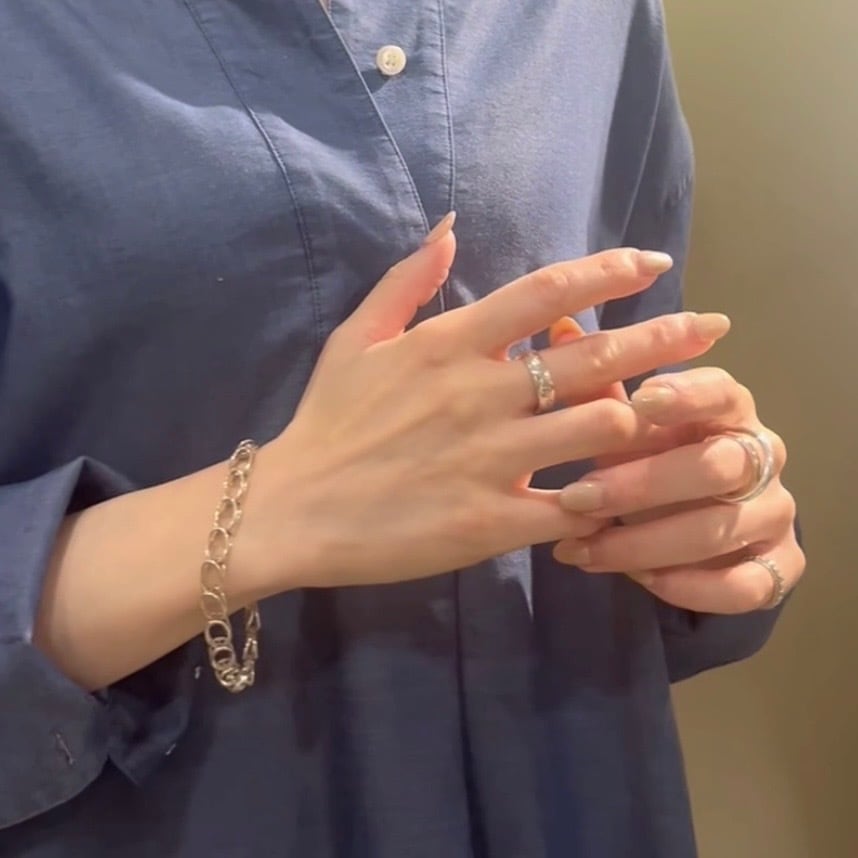 TIFFANY&CO. 】2049 Wリング リンクチェーン／シルバー925／19cm／秋冬