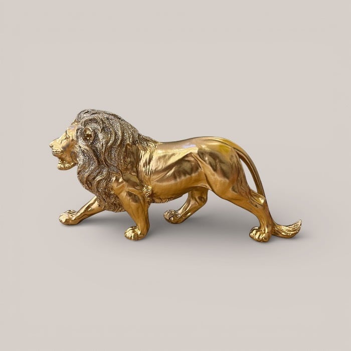 ライオン 百獣の王 ゴールド 勢い モダン 置物 オブジェ インテリア