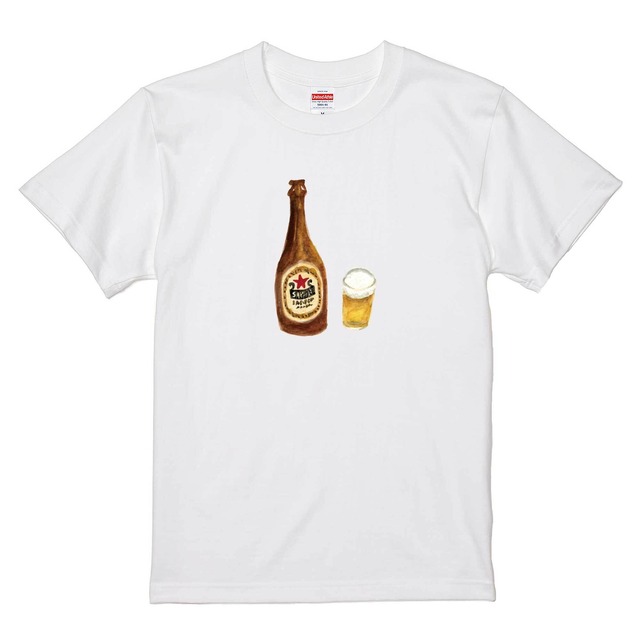 瓶ビール / Tシャツ / あべみちこ /  -WHITE-