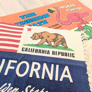【 CALIFORNIA REPUBLIC ( カリフォルニア州 ) 】 カリフォルニア州旗デザイン / COTTON MAT / コットンマット/ Floor Mat / フロアマット〚アメリカン雑貨 アメトイ〛