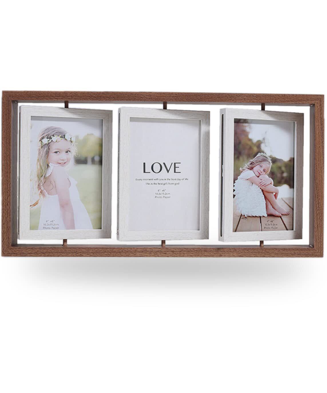 upFRAME フォトフレーム 写真立て おしゃれ 片面3枚 両面6枚 回転 卓上