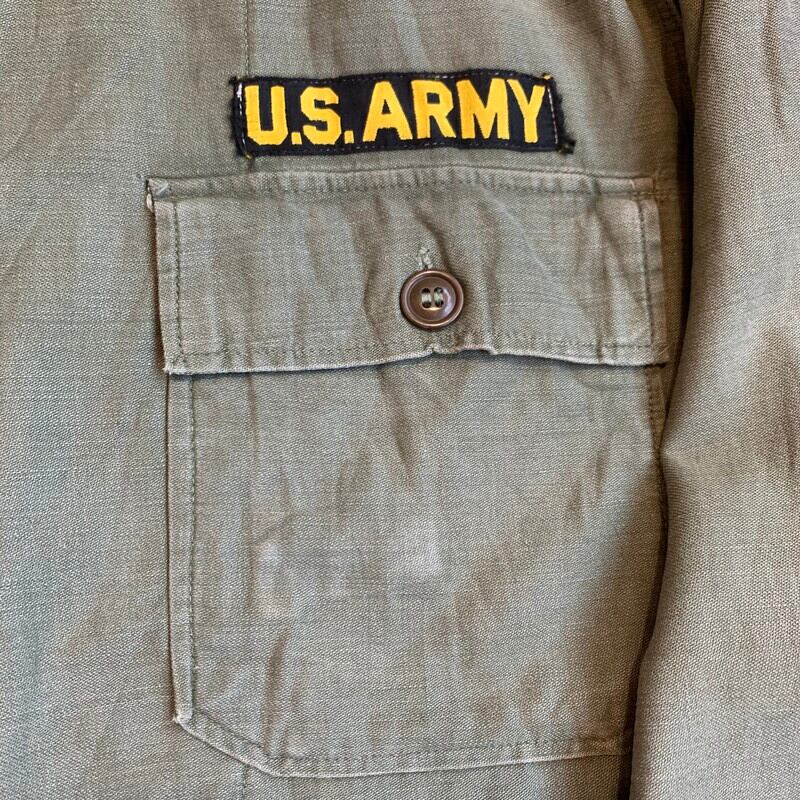 50's U.S.ARMY OG107 コットンサテンユーティリティーシャツ 1st 初期