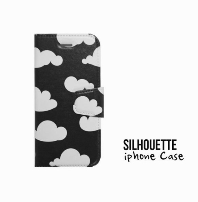 SILHOUETTE iPhone Plus手帳型スマホケース#CLOUD B