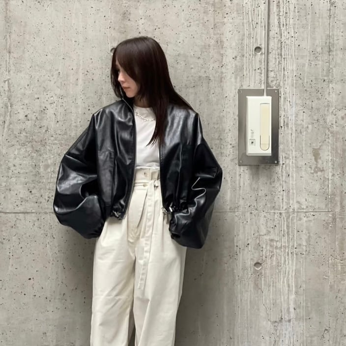 ジャケット・アウター Volume Collar Blouson agawd AGAWD 】フェイクレザーブルゾン | valance 福井｜レディース セレクト