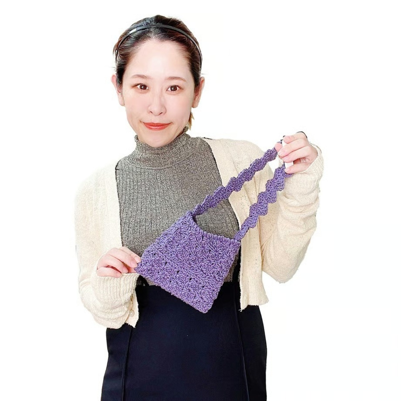 [Pattern] スカラップハンドルのミニバッグ