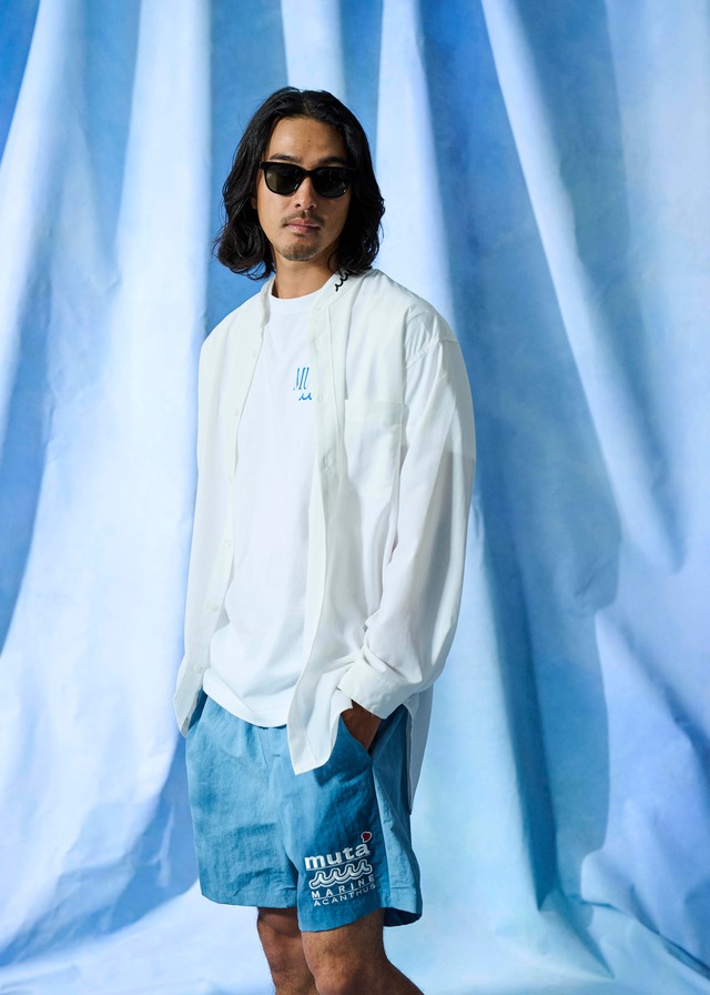【予約販売3月下旬～4月中旬入荷】muta MARINE × ACANTHUS バンドカラーシャツ