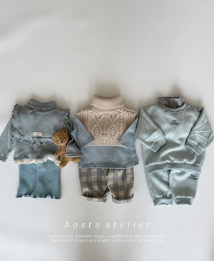 【Aosta】 ルイスパンツ／チェック柄（70–110cm）2025冬