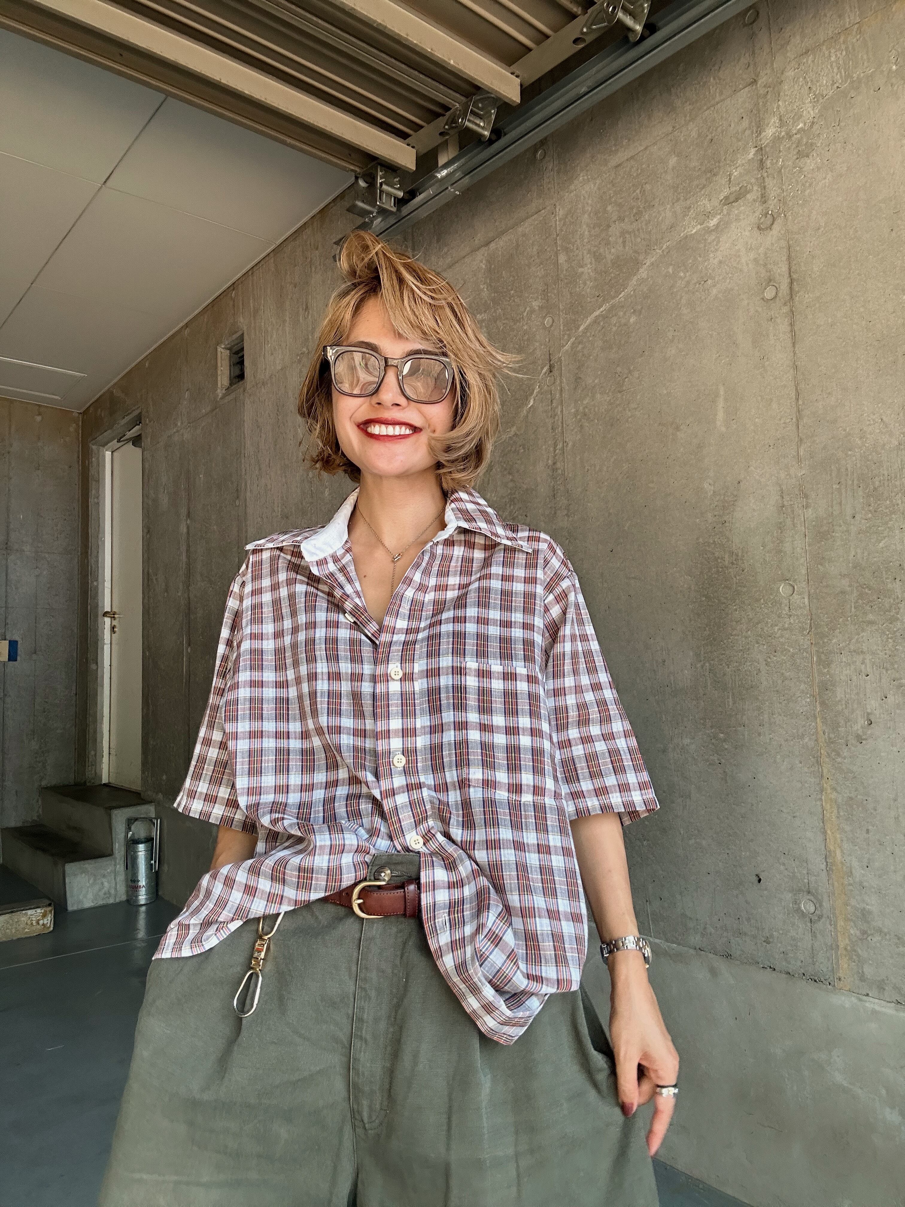 (SH1249)70’s VAN HEUSEN check shirt