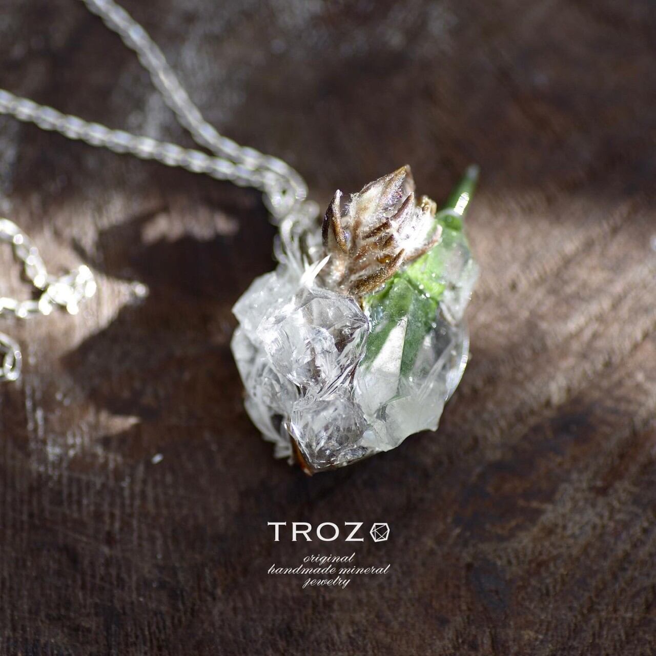 【022 Alive Collection】 Integration Necklace 水晶 × 植物 鉱物原石 シルバー925 ネックレス 天然石  アクセサリー | TROZO 鉱物原石の天然石アクセサリーブランド