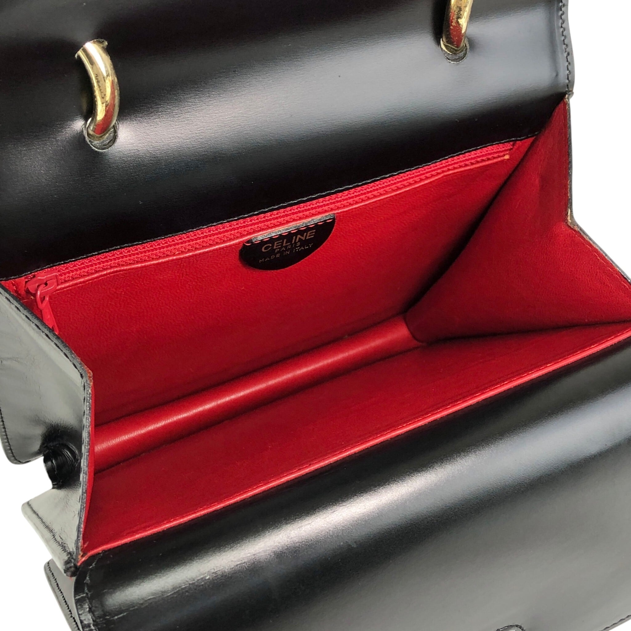 ✨CELINE✨ハンドバッグ ダブルフラップ レザー ブラック CELINE セリーヌ ハンドバッグ ブラック ダブルフラップ レザー