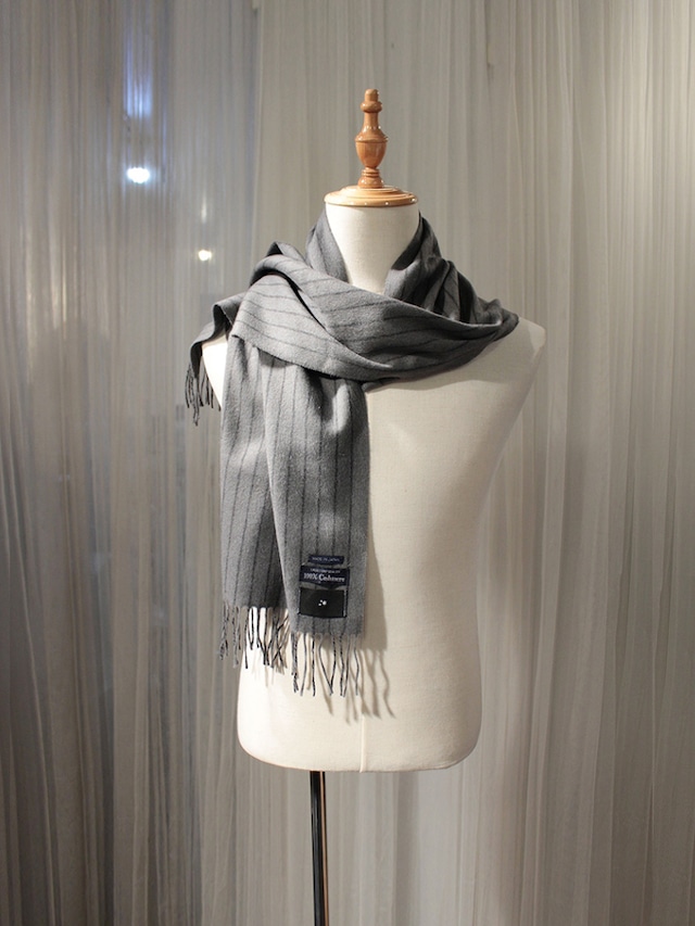 Garage.U.W CASHMERE SCARF GREYSTRIPE