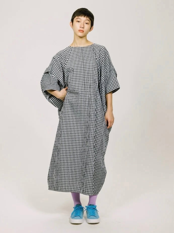 sneeuw / ギンガム2wayタックワンピース black | cafe&books