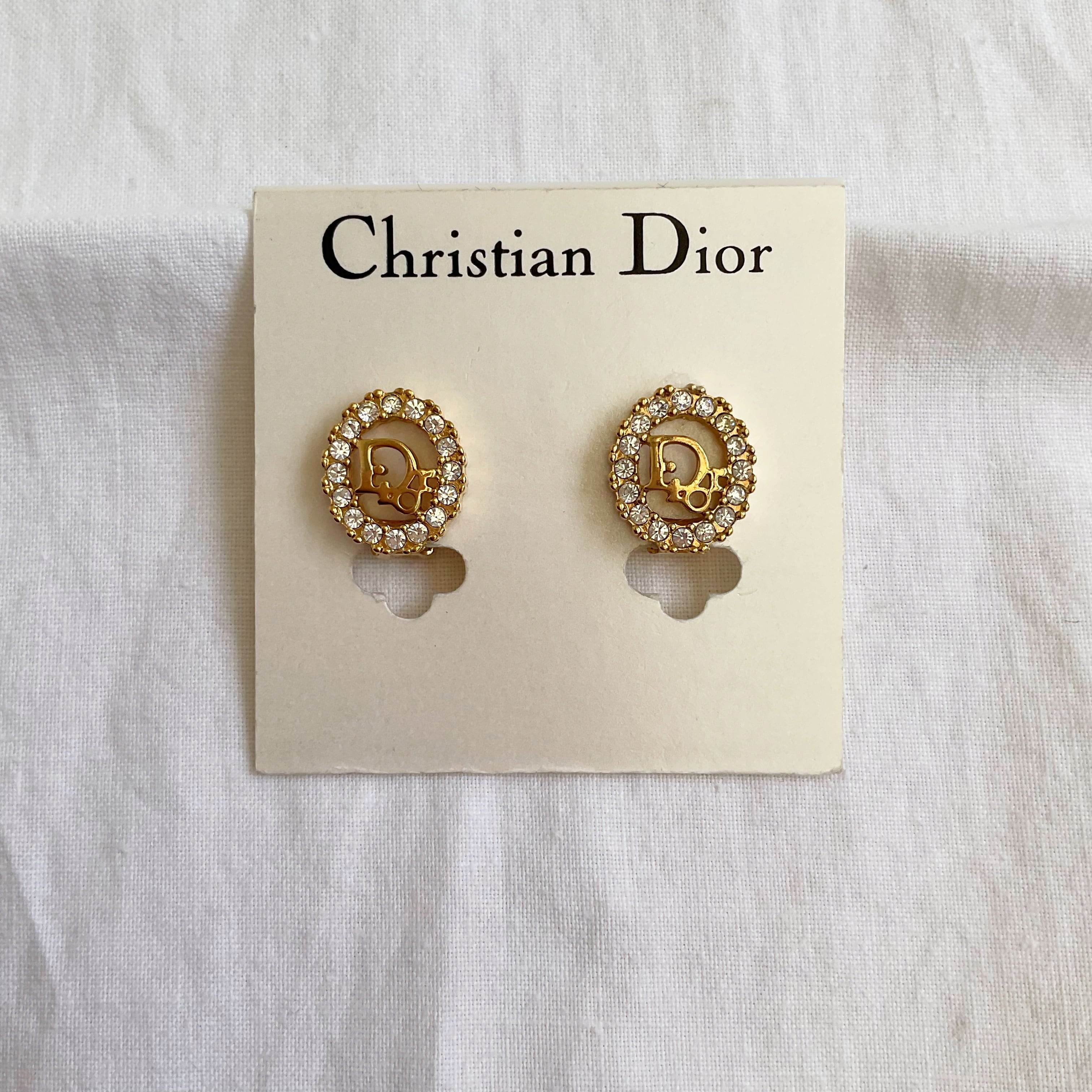dead stock- Christian Dior circle stone logo earrings | TOKYO LAMPOON  online shop