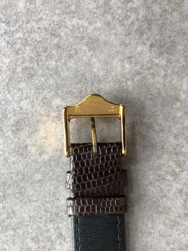 GUCCI グッチ 腕時計 ブラウン ゴールド シェリーライン　ラウンドフェイス レザー クウォーツ vintage ヴィンテージ オールド vng8gz