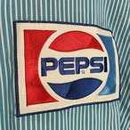 80s USA製 PEPSI ストライプワークシャツ 企業 ペプシ