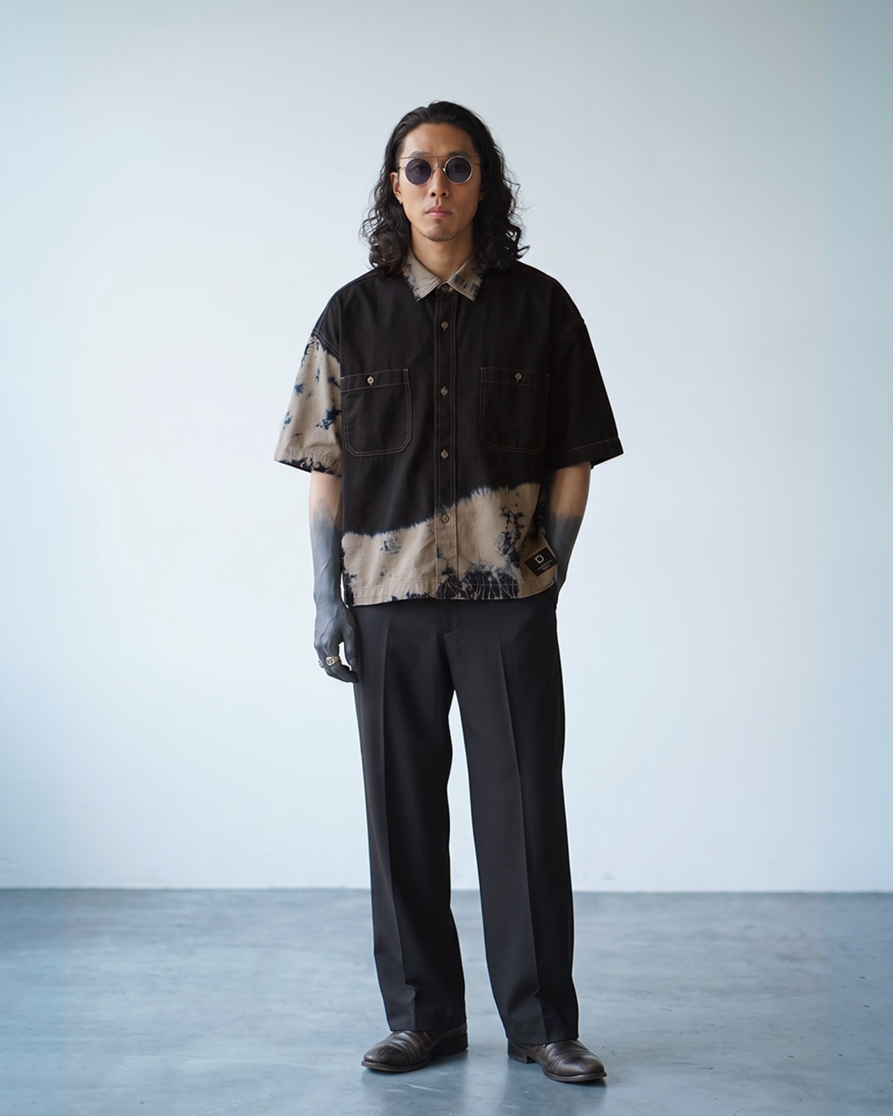 【数量限定販売】黒染めツイルワークシャツ　ツチノコ