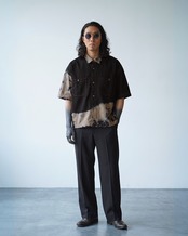 【数量限定販売】黒染めツイルワークシャツ　ツチノコ