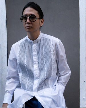 Any where out of the world × ARCD /  Pin tuck Band coller Shirt     (221069)