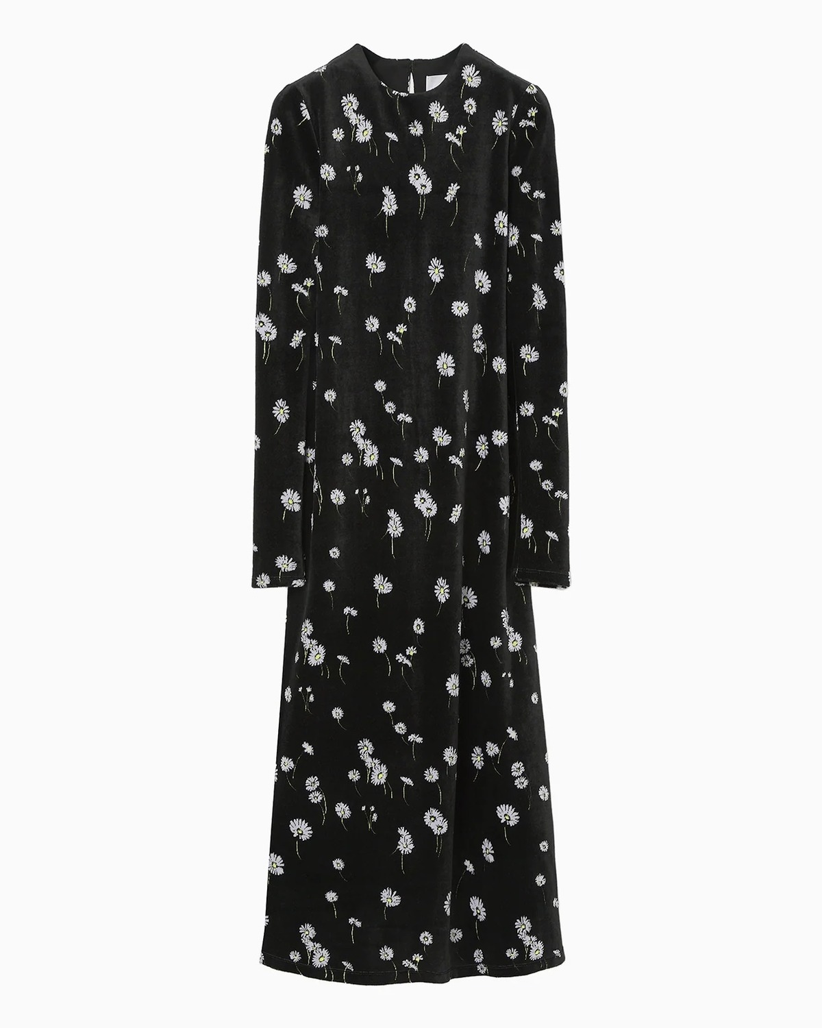 Mame Kurogouchi】Velour Jersey Floral Dress/black | TOLMA