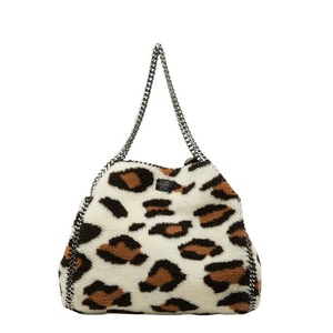 ステラマッカートニー レオパード ファーフリーファー ファラベラ トートバッグ ホワイト ブラウン ボア レディース Stella McCartney 【中古】