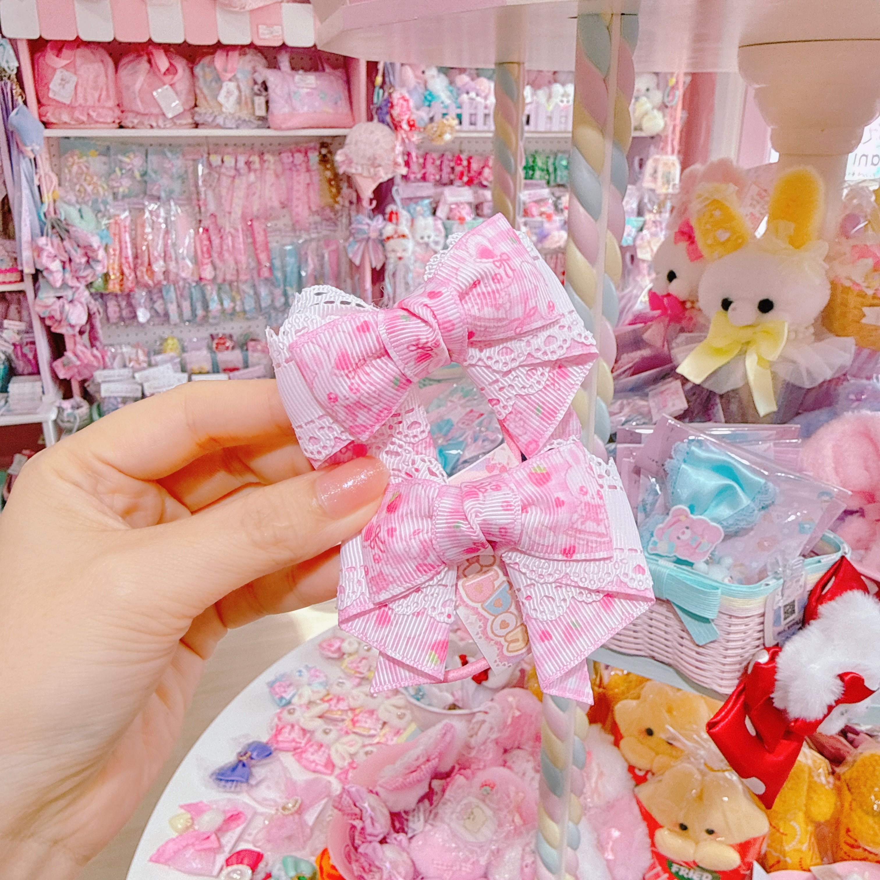 【C5】83-5カノンリボンツインヘアゴム