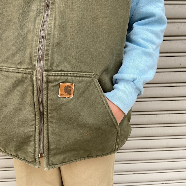carhartt カーハート ダックベスト V26 カーキ ボアライナー XL