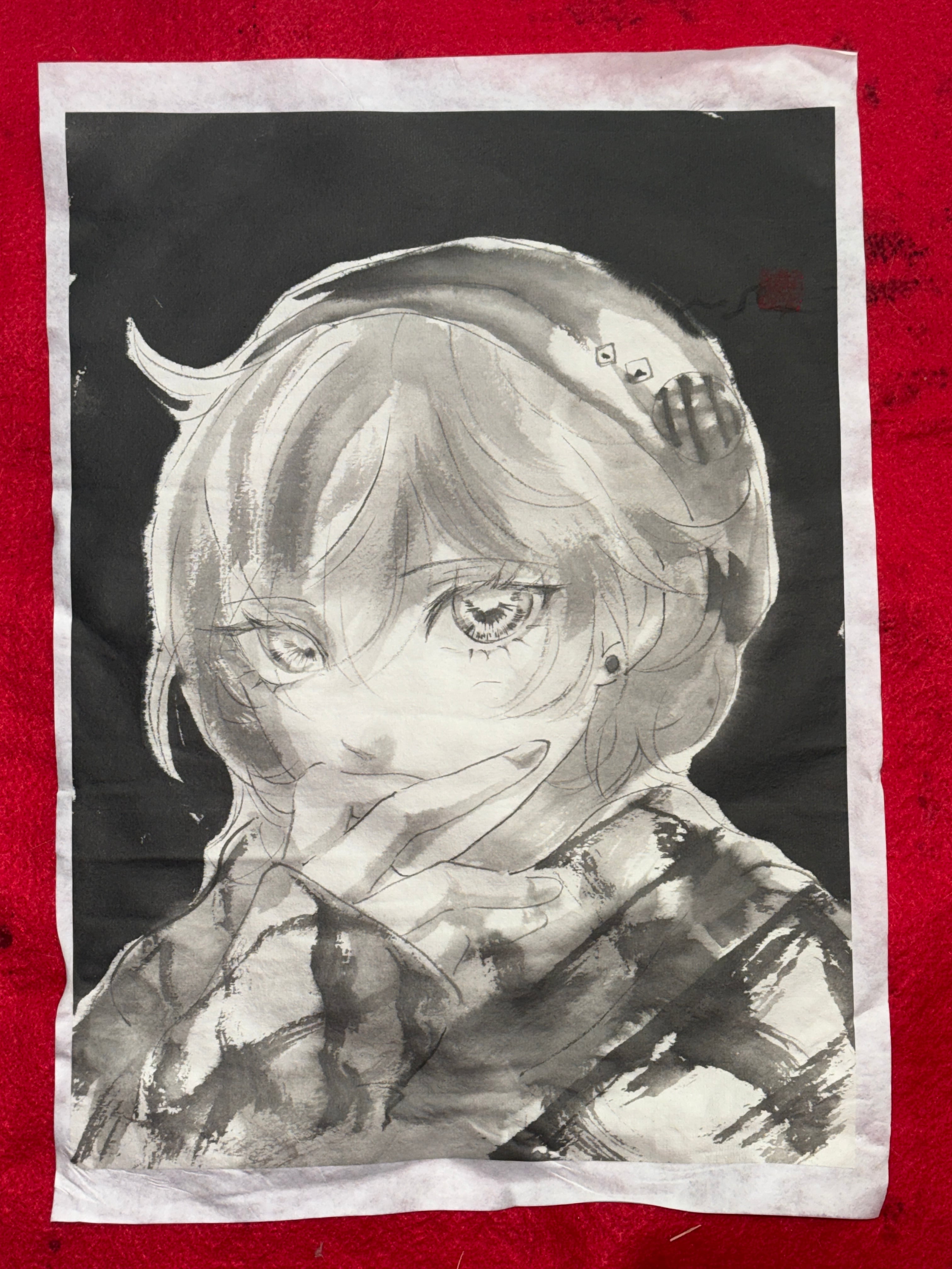 呪術廻戦 伏黒恵 肉筆画 墨絵 水墨画 美人画 原画 現品限り | まさい屋