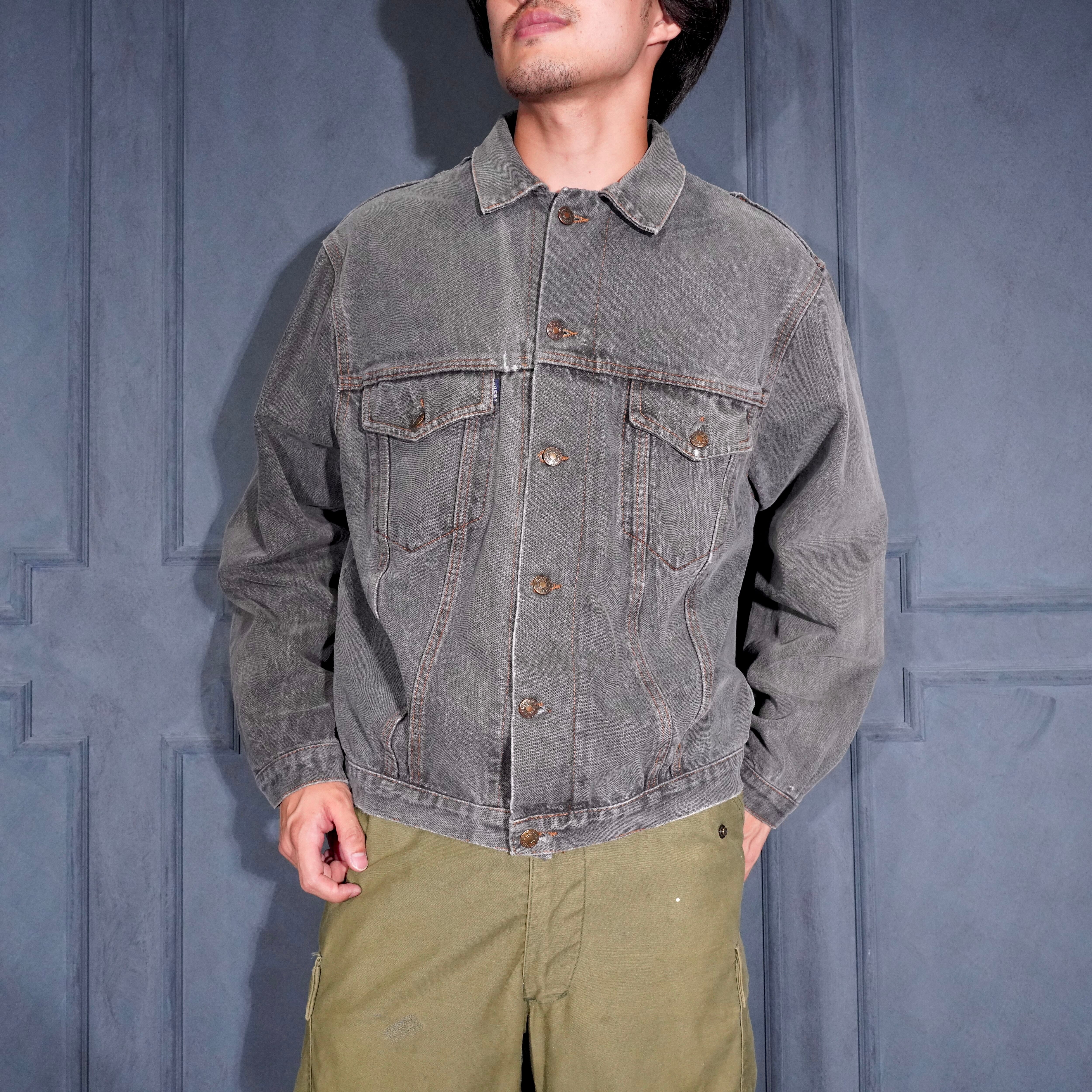 USA VINTAGE ROCKY BLACK COLOR DENIM TRACKER JACKET/アメリカ古着