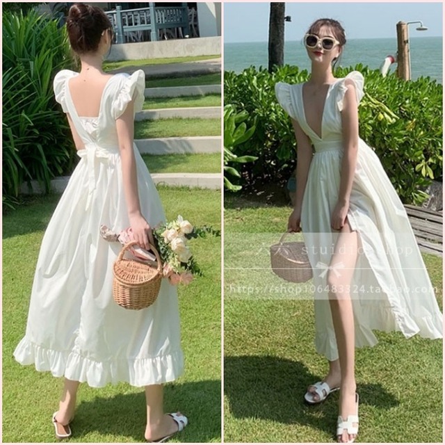 送料無料 ロングワンピース ロング丈 インナー付き インナーセット ベアトップ チューブトップ マキシワンピース マキシ丈 ノースリーブワンピース Vネック 両vネック バックコンシャス バックシャン 背中 カットアウト 肌見せ セクシー カットアウト フロントカット 肌