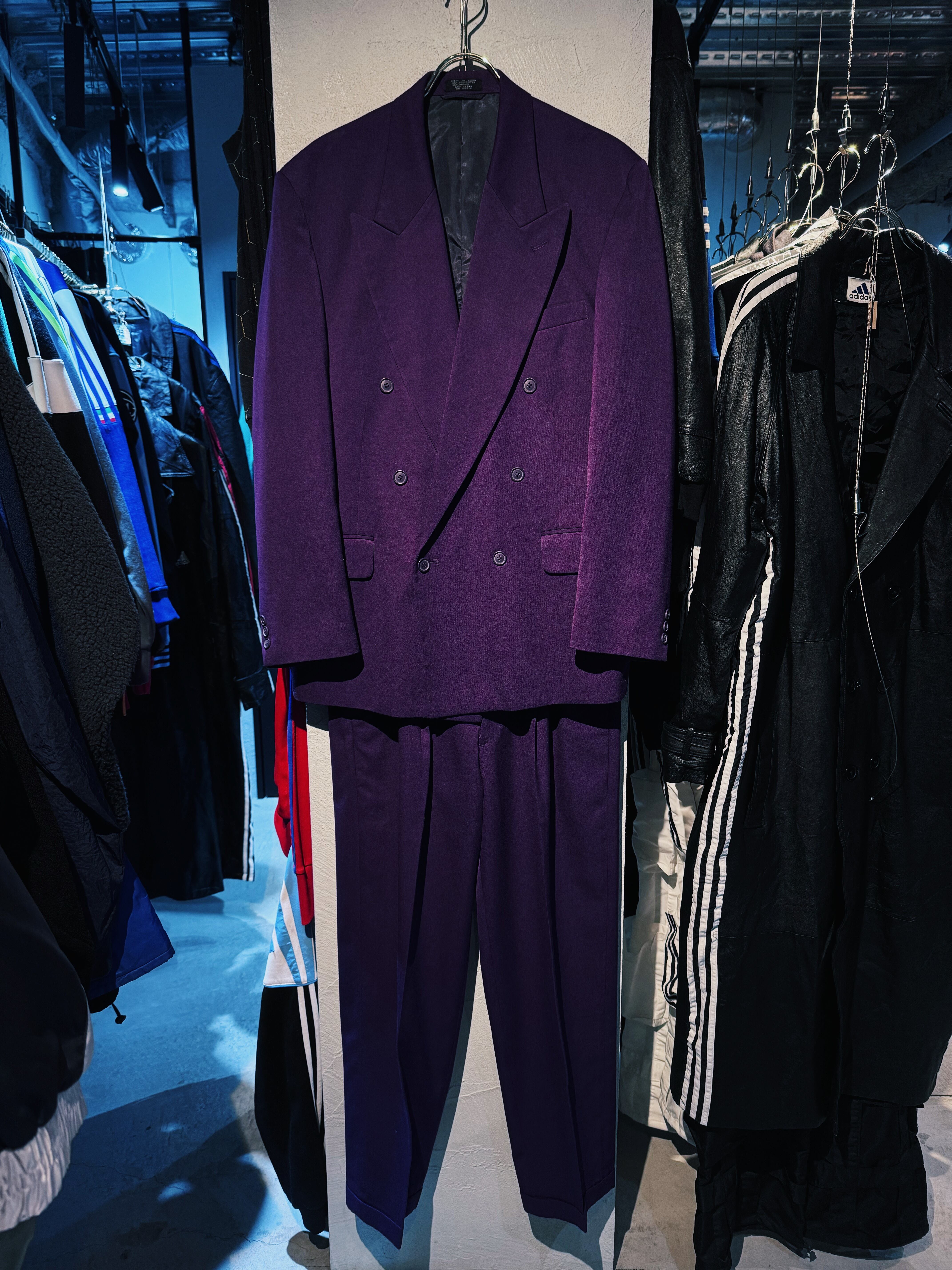 【D4C】90's royal purple color quattro botão double breasted set up