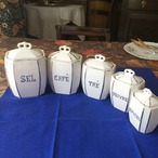 白い陶器キャニスター アンティーク 5個セット 14KWu18