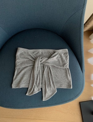 (即納)ezediary / Ribbon-Top Bustier / gray