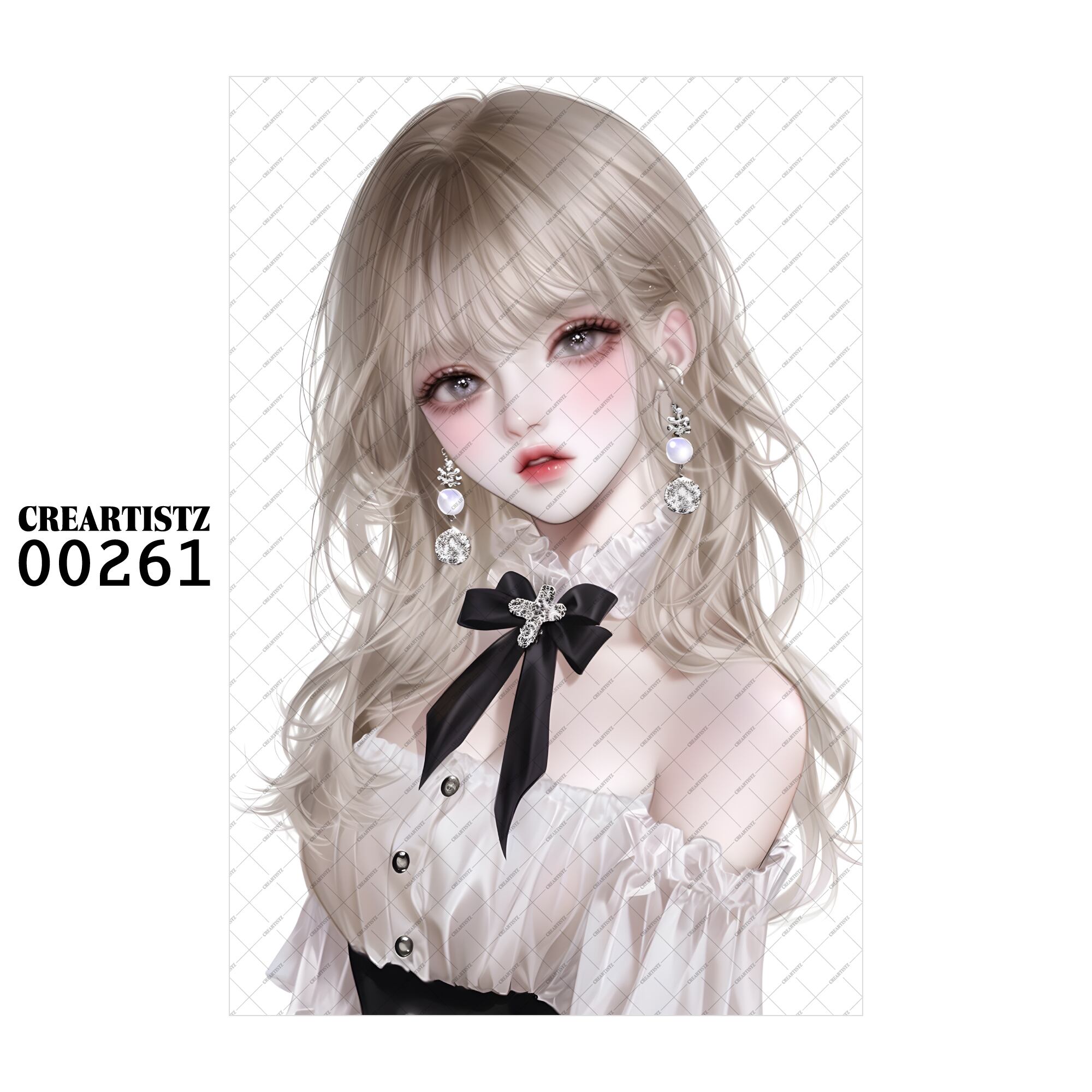 00261 ガール キュート オリジナル ペーパー/ステッカー 4枚セット CREARTISTZ