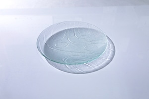 昭和型板ガラス「みずわ」　皿　円形　中（Φ150mm）