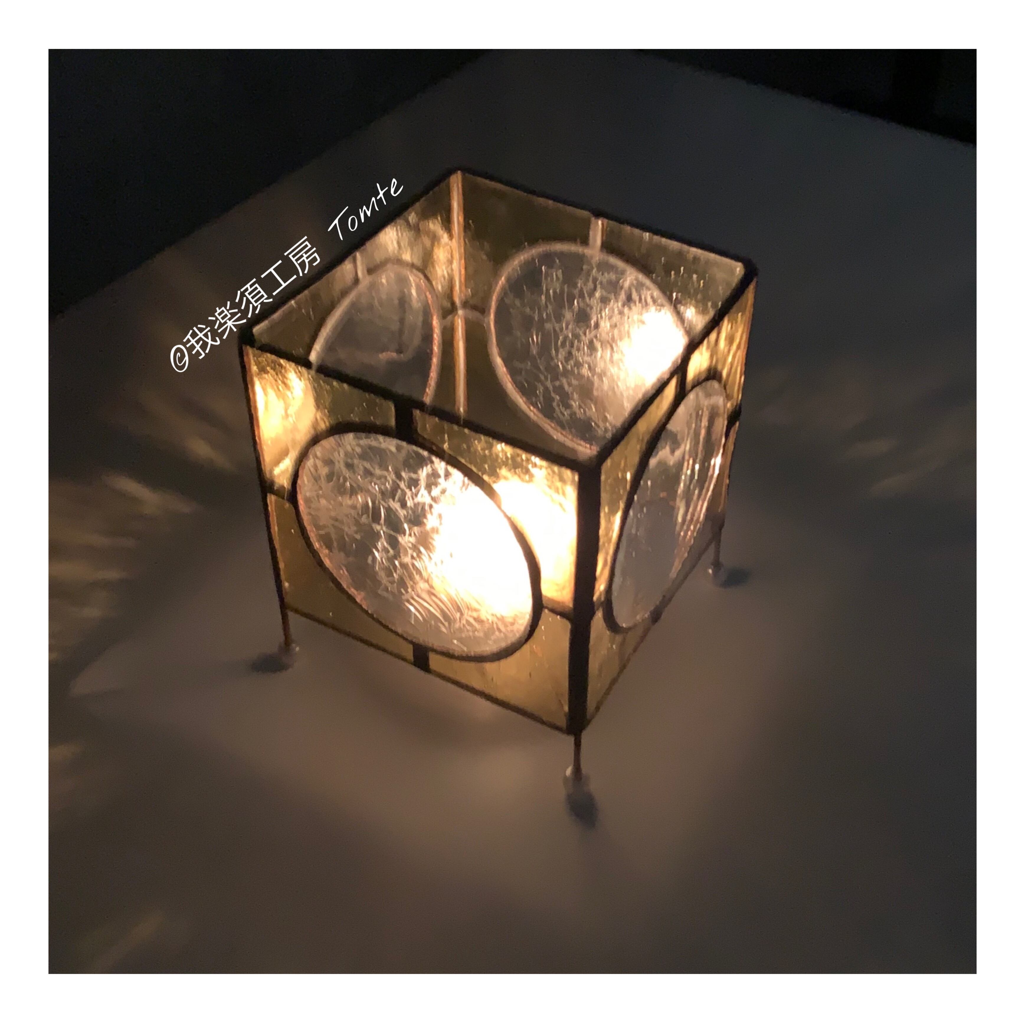 イエローキャンドルスタンド キャンドルホルダー ステンドグラス雑貨