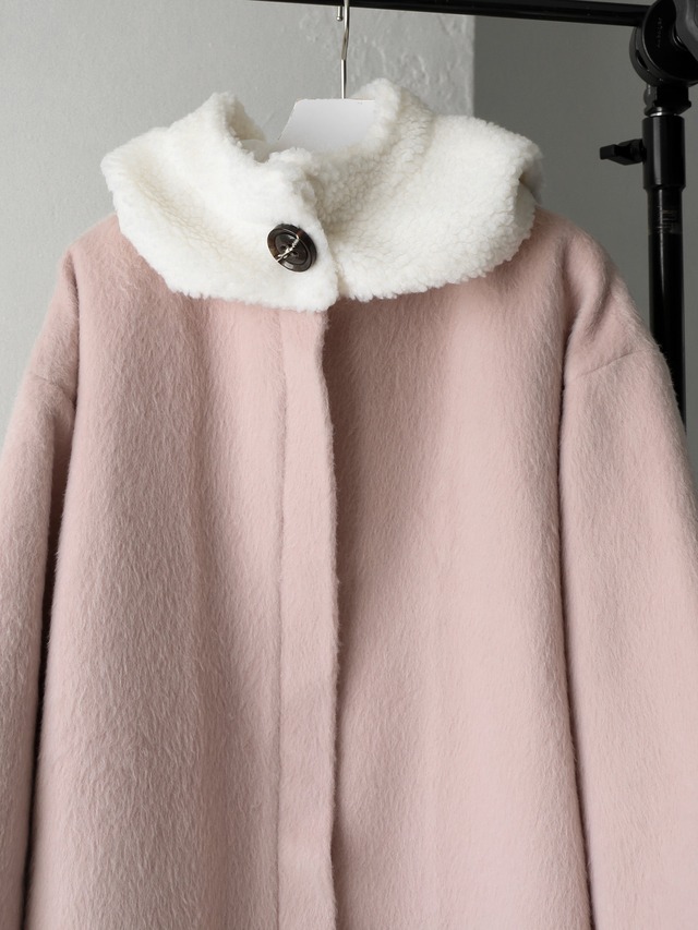 boa balaclava reversible middle coat（pink）
