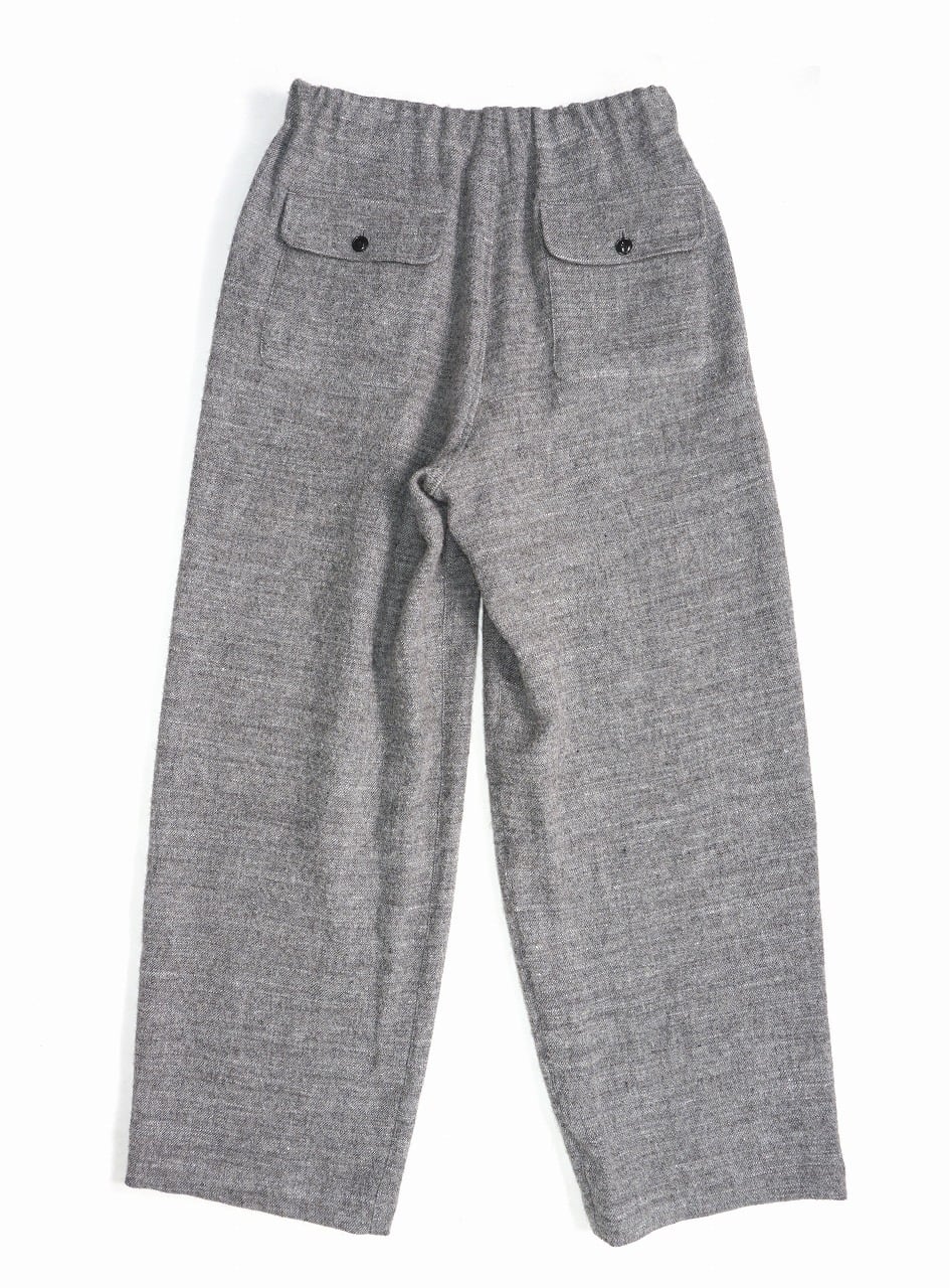 Wool Linen Tweed Wide Pants