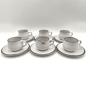 Noritake(ノリタケ)・フォークストーン・ストーンウェア・コーヒーカップ・ソーサー・6客セット・No.260718-33・梱包サイズ80