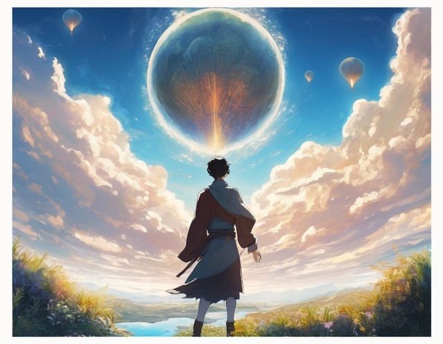 気球と旅人