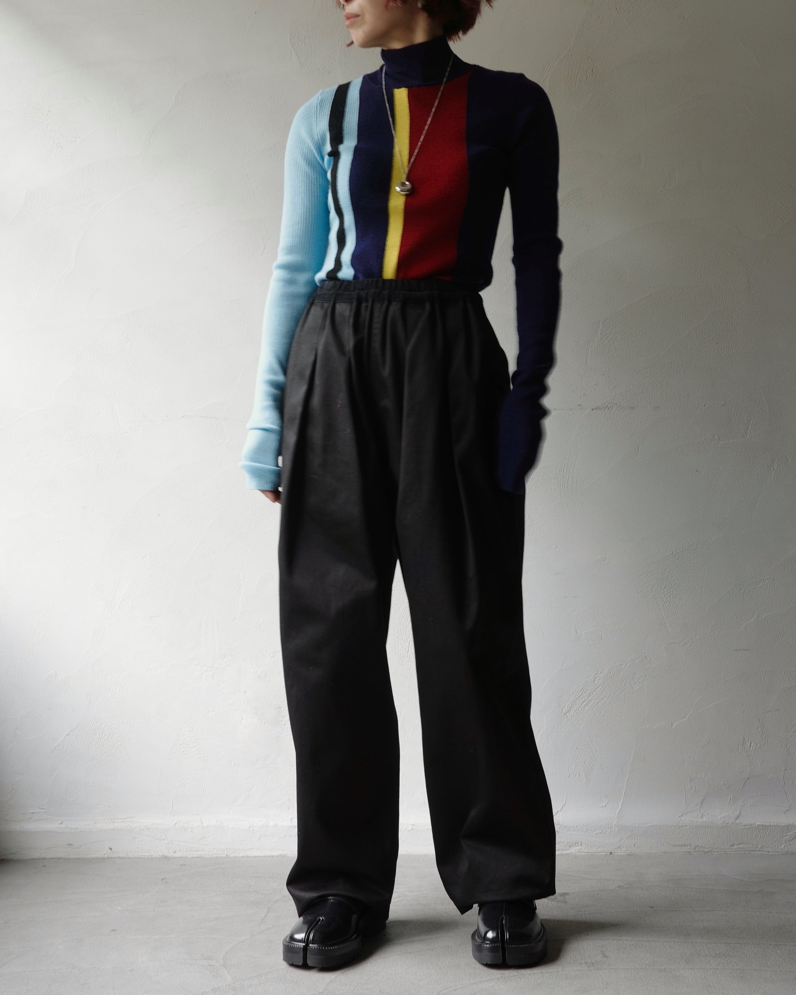 ENFOLD / STRIPE RIB PULLOVER - | LA VILLA ROUGE