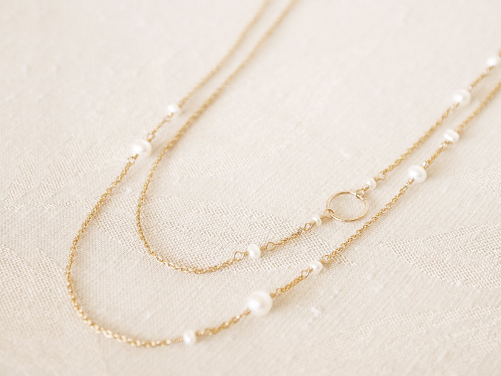 14kgf⌘mini pearl×baroque pearl necklace