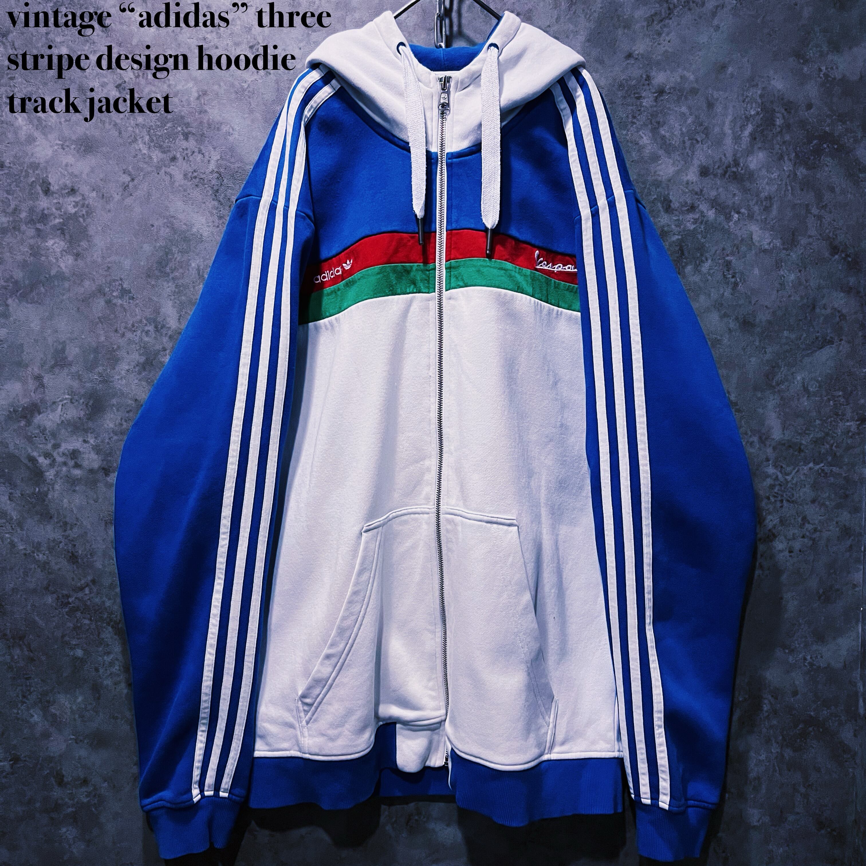 【doppio】vintage “adidas” three stripe design hoodie track jacket