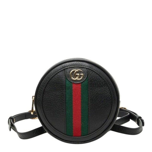 グッチ オフィディア シェリーライン GG ミニ リュック バックパック 574841 ブラック レザー キャンバス レディース GUCCI 【中古】