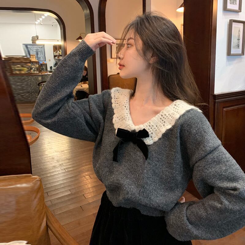 セーター スプリングオータムトップス 大人ガーリー スウィート キュート カジュアル 春物 秋物 試着室3086927349