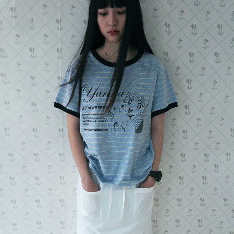 Unique SEI漫画少女プリント半袖Tシャツ | citron elegant Unique SEI漫画少女プリント半袖Tシャツ | citron elegant