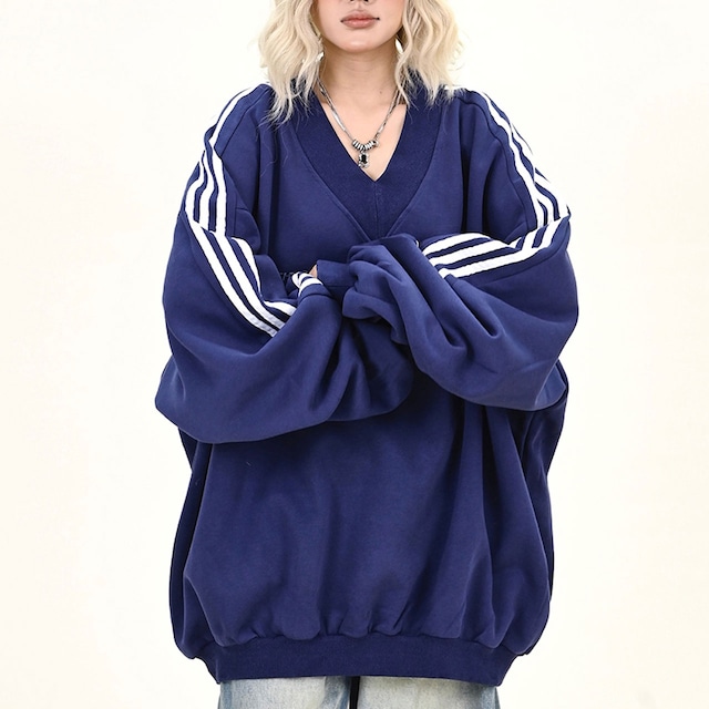 トリプルラインVネックスウェット 2col R01022