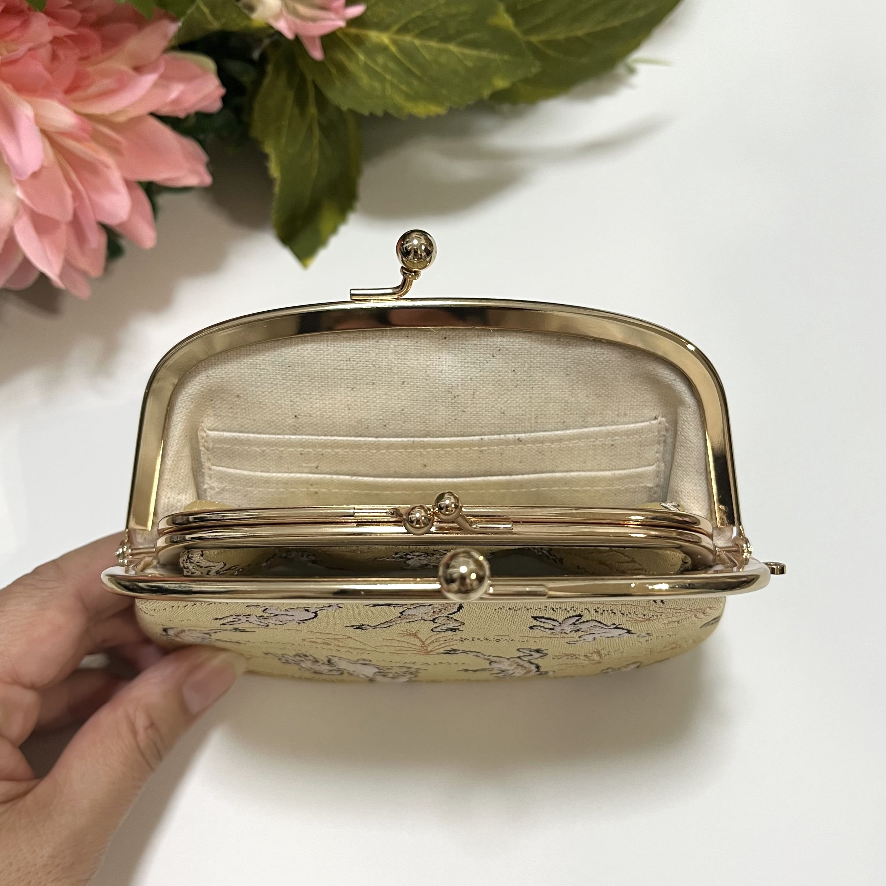 フランス アンティーク マザーオブパール エンジェル がま口 財布